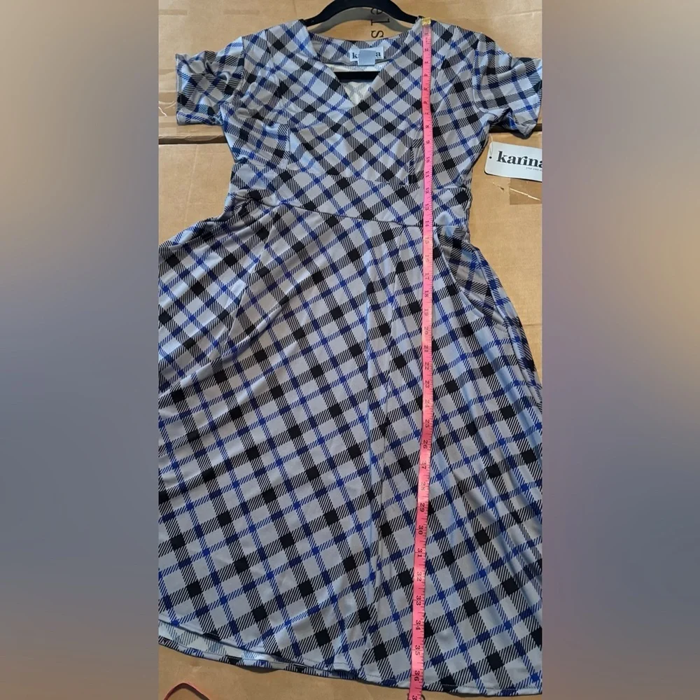 Karina Cece Dress - Navy & Gray Plaid with Pockets - Picture 12 of 14